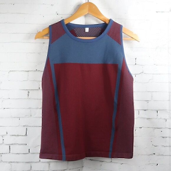 JOYLAB TEAL & MAROON KNIT WORK OUT YOGA GYM FITNESS TANK TOP SIZE LARGE - Picture 1 of 5